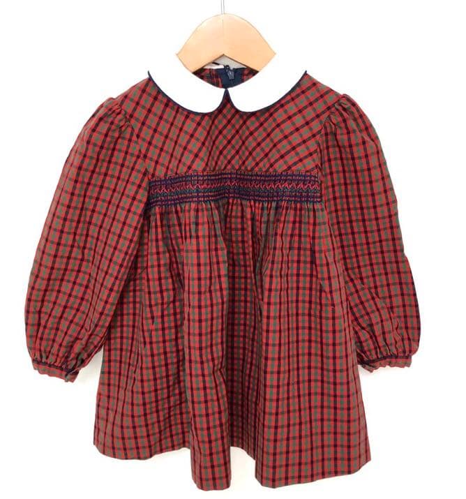 美品★ファミリア★人気　定番　チェックワンピース　100