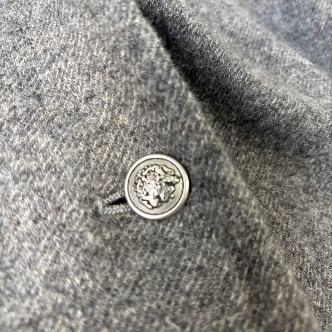 【美品】ミディウミ カーディガン ジャケット ウールリネン グレー 銀ボタン