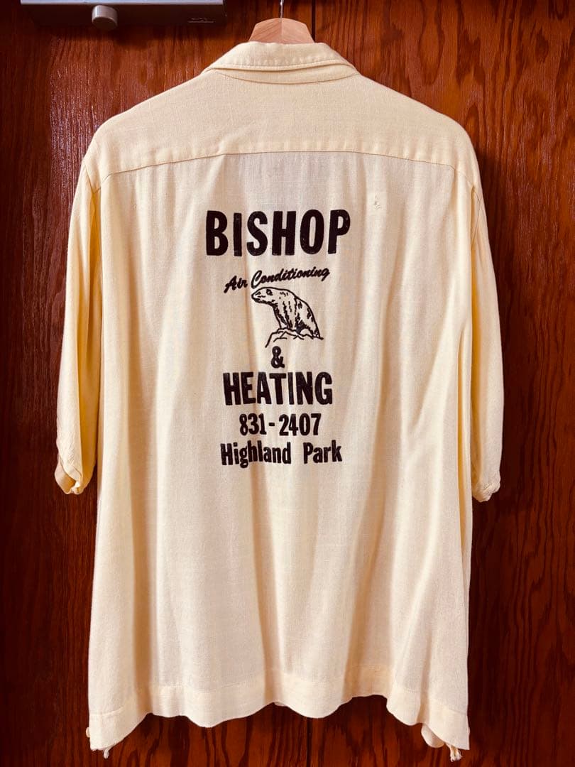 50s-60s King Louie ボーリングシャツ フロッキープリント