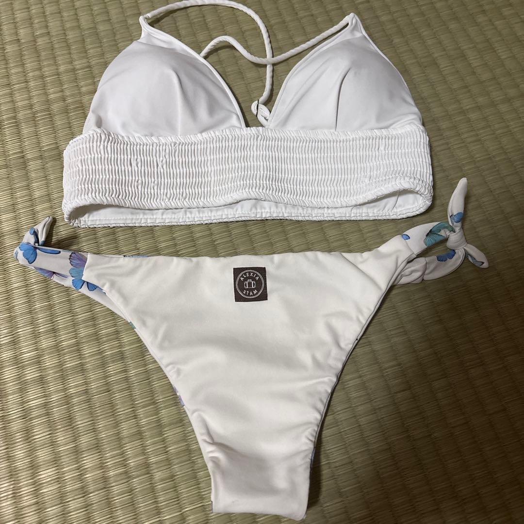 ALEXIASTAM セパレートビキニ バタフライ柄 ホワイト