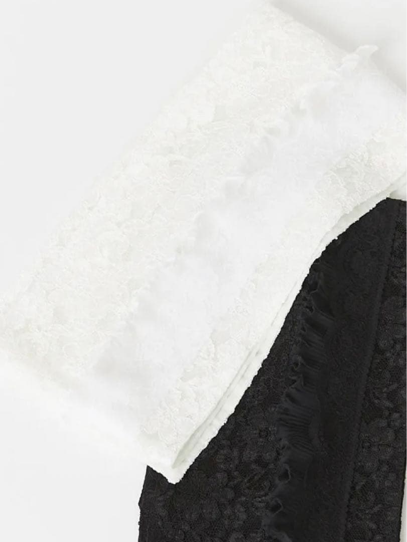 ふりふ　furifu フリルレース半衿　ホワイト