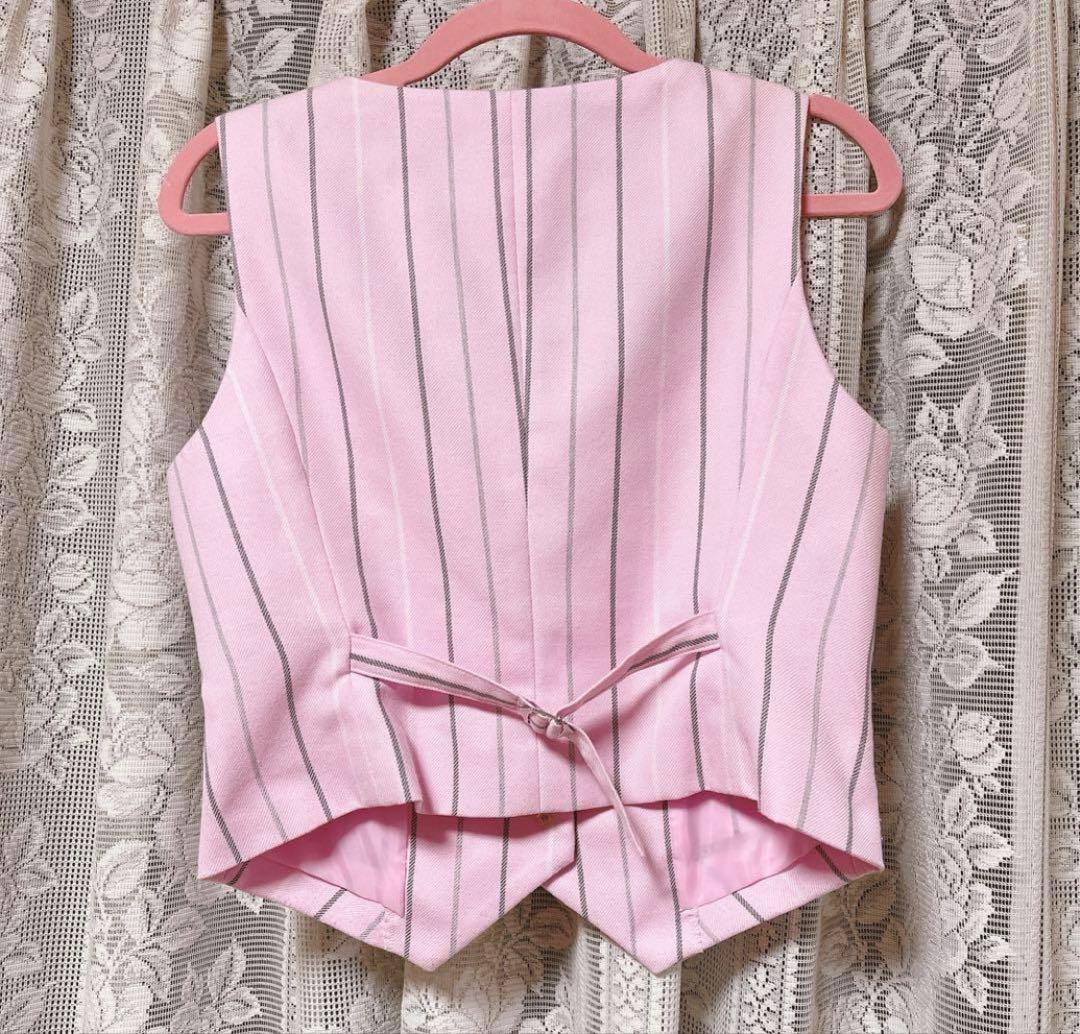 【みるきぃ様】ピンク ストライプ ベスト