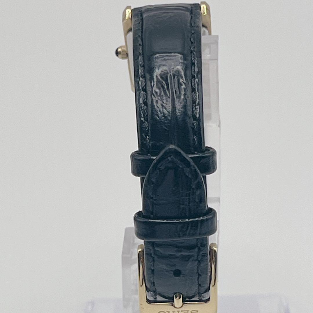 希少✨SEIKO セイコー クォーツ ソーラー ブラック 革ベルト