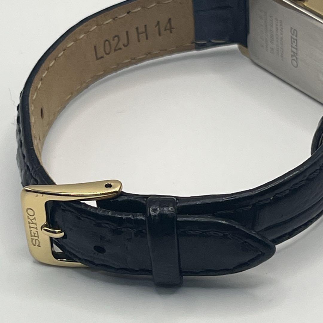 希少✨SEIKO セイコー クォーツ ソーラー ブラック 革ベルト