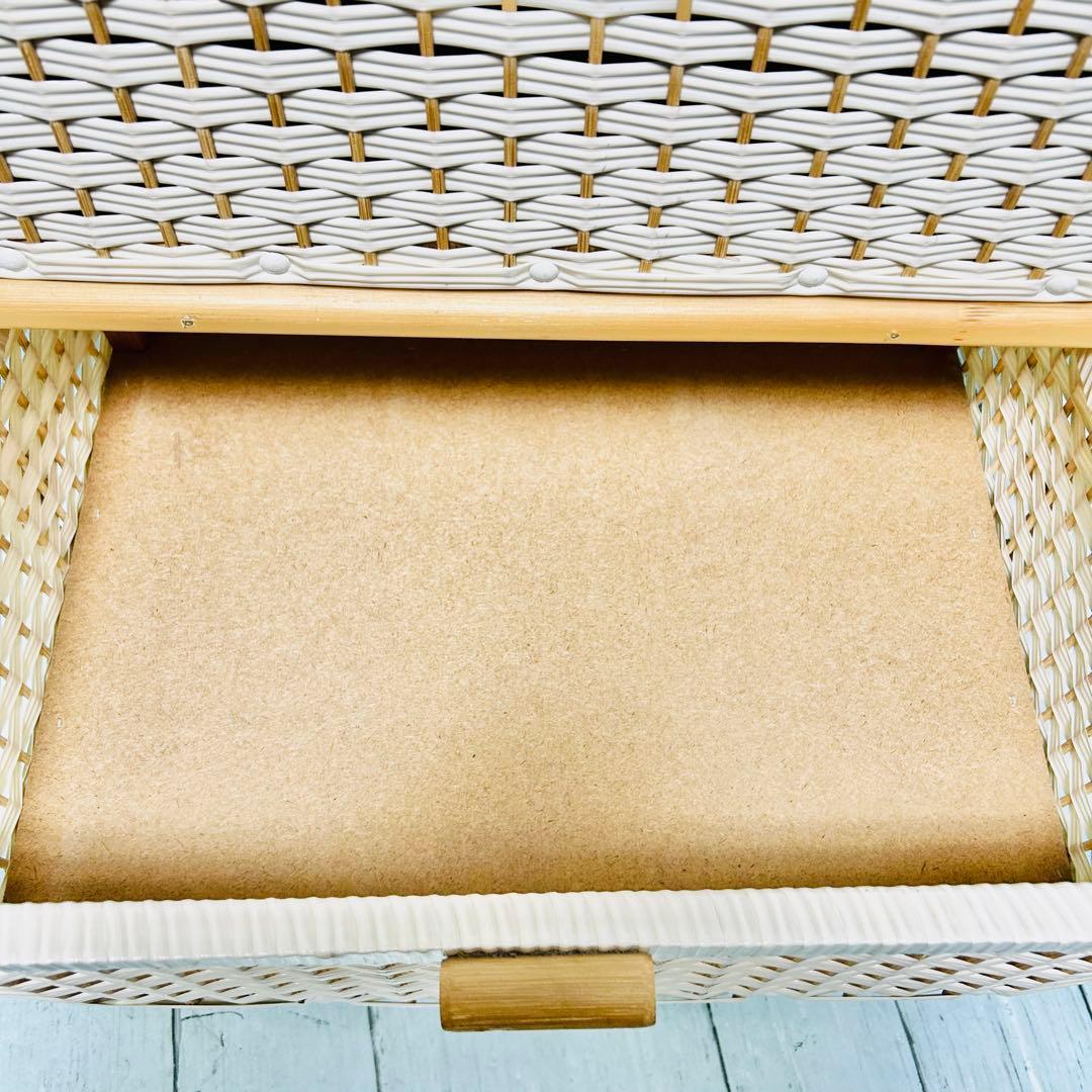 ミッフィー　ピンク　籐ラタン　大型 蓋付 バスケット3段　昭和レトロ　レア　希少