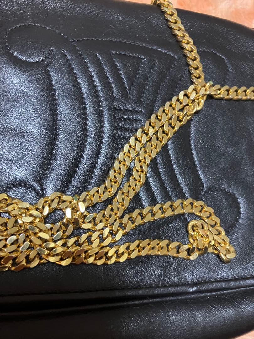 ブ*K様 セリーヌCELINE トリオンフチェーンショルダーバッグ。ヴィンテージ