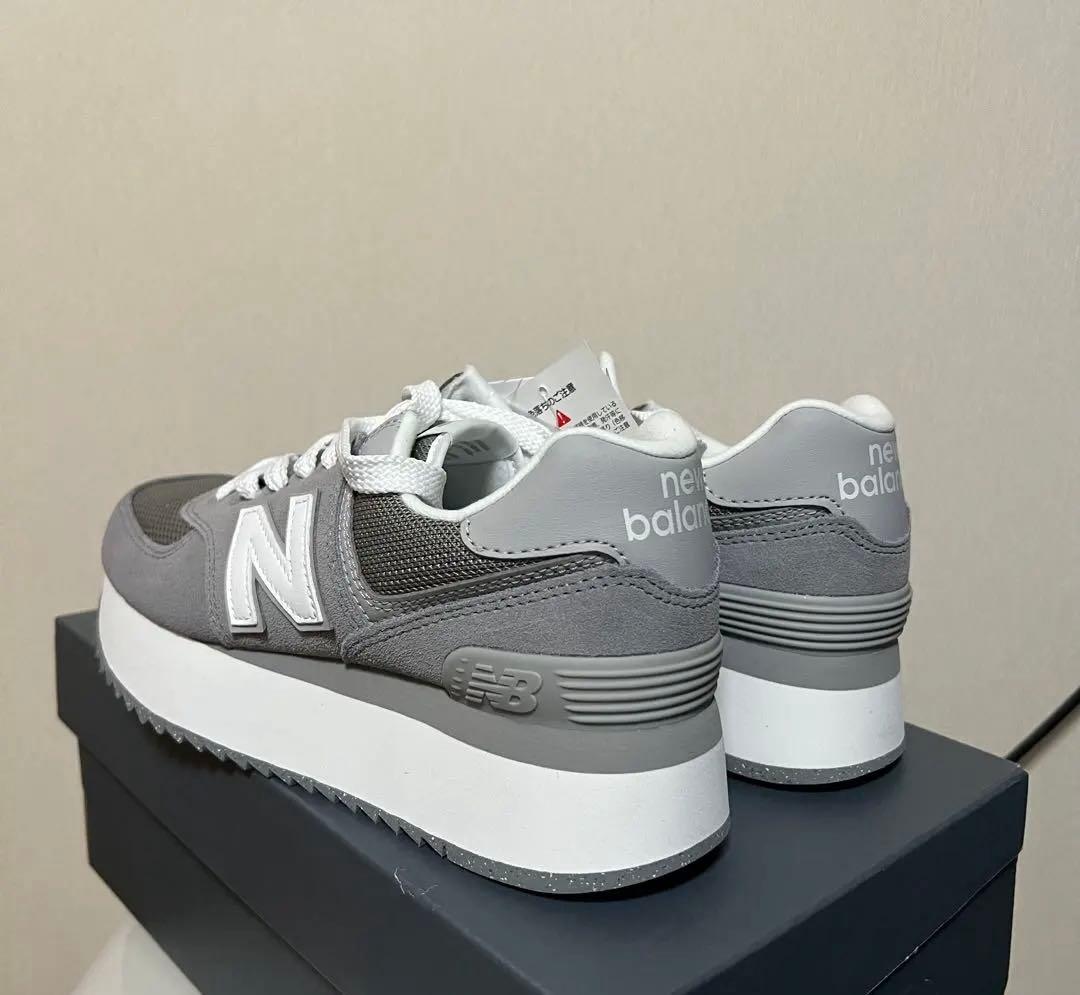 New Balance WL574ZSD グレー 厚底スニーカー 24.5cm