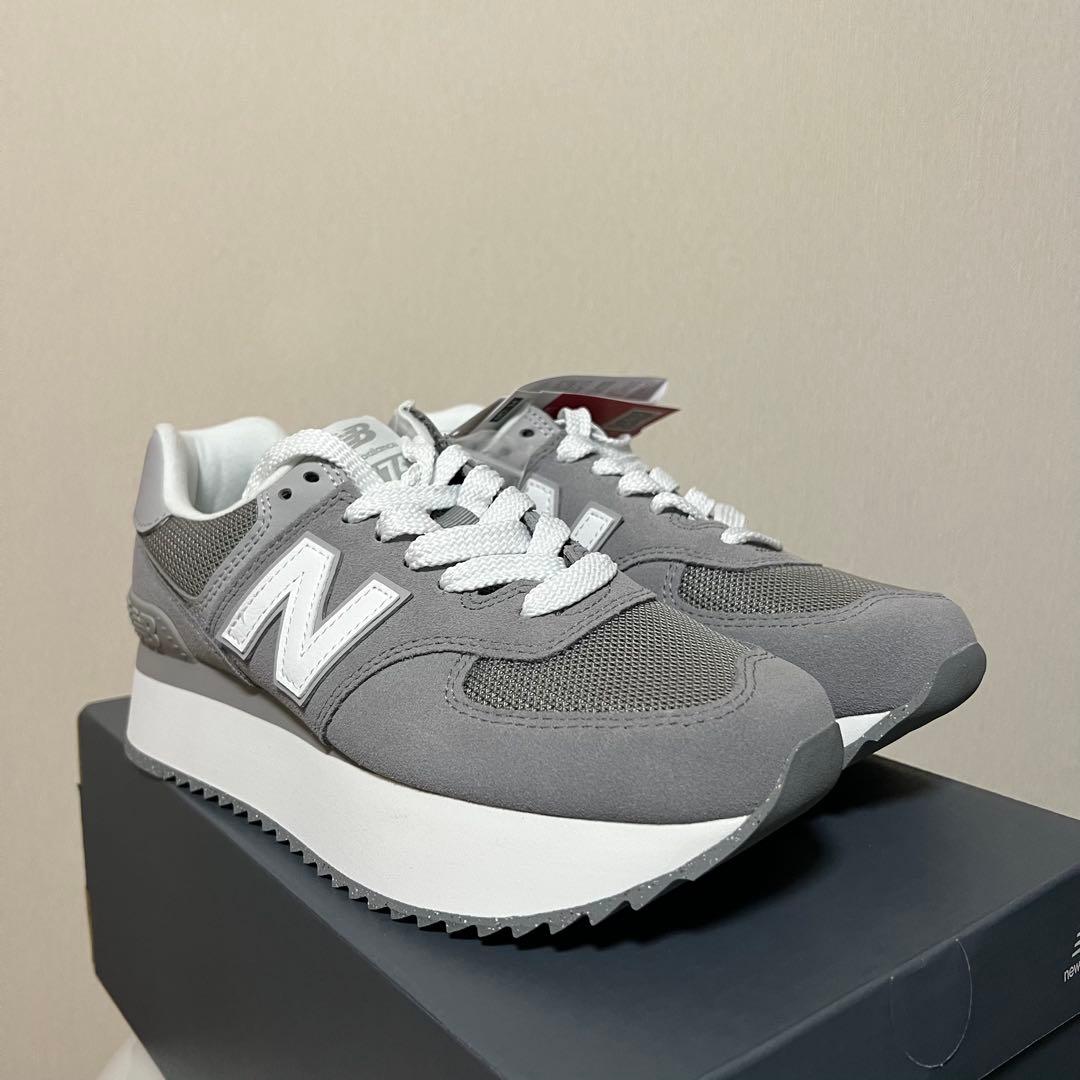 New Balance WL574ZSD グレー 厚底スニーカー 24.5cm