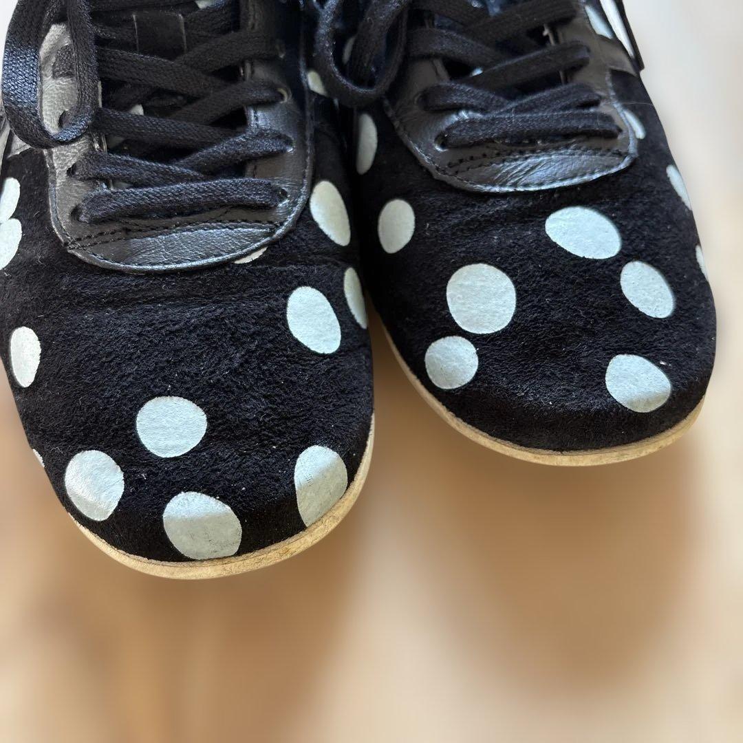 オニツカタイガー　水玉模様 スエードスニーカー 黒/白