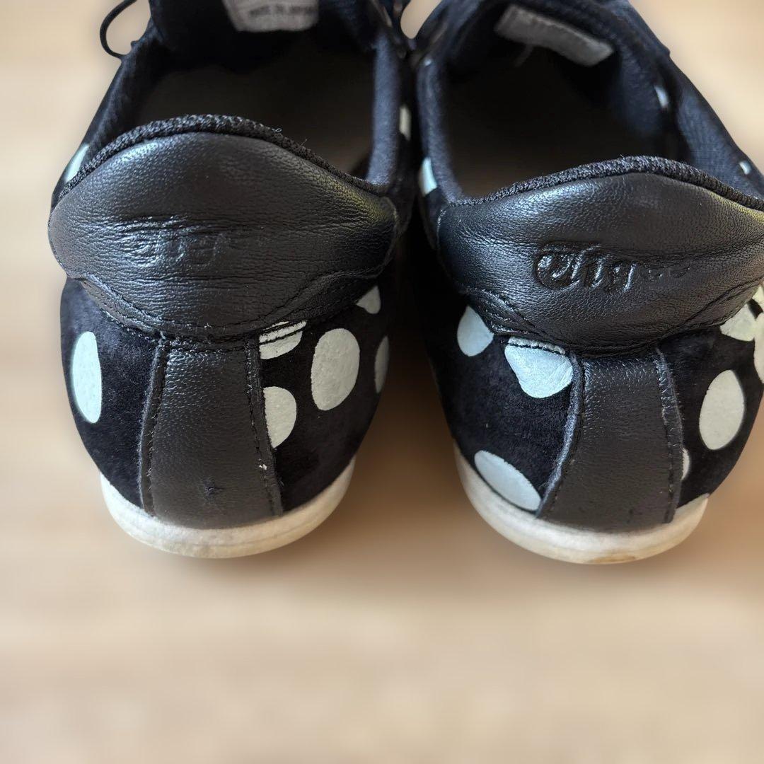 オニツカタイガー　水玉模様 スエードスニーカー 黒/白