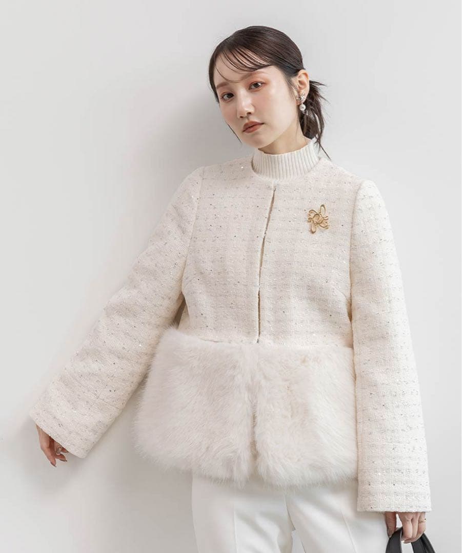 2WAYフェイクファーショートジャケット RANDA