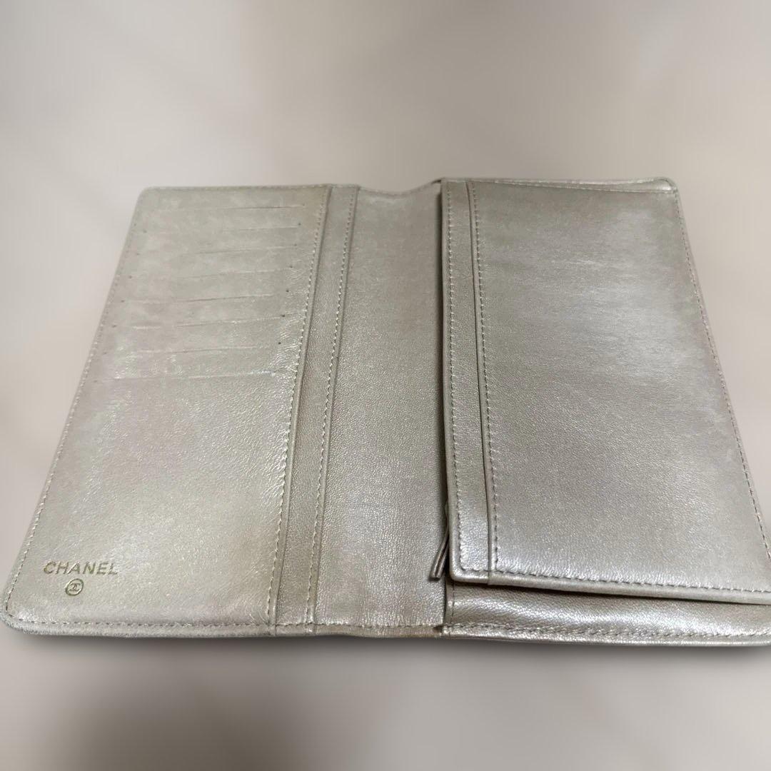 CHANEL　シャネル　カメリア　レザー　長財布　ブラック　黒　シール有り