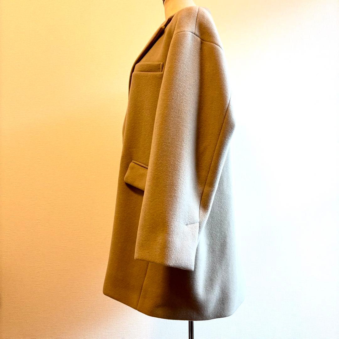 Spick&Span W/Nyモッサジャケットライクコート ベージュ チェスター