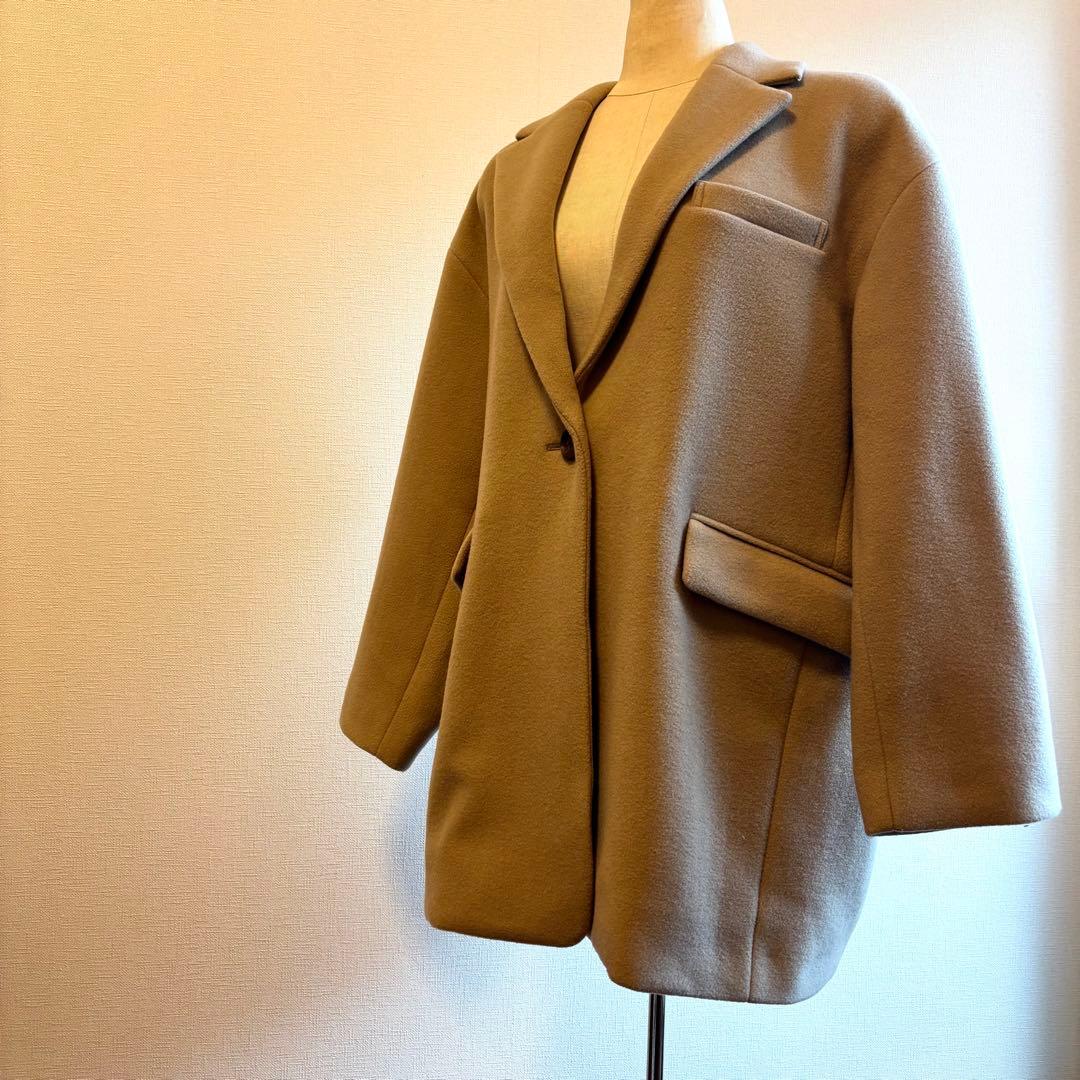 Spick&Span W/Nyモッサジャケットライクコート ベージュ チェスター