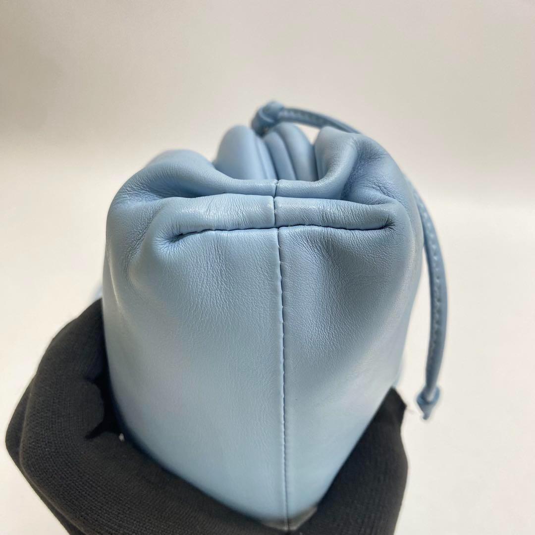 【美品】ボッテガヴェネタ ミニ ザ ポーチ ブルー 水色 ショルダーバッグ