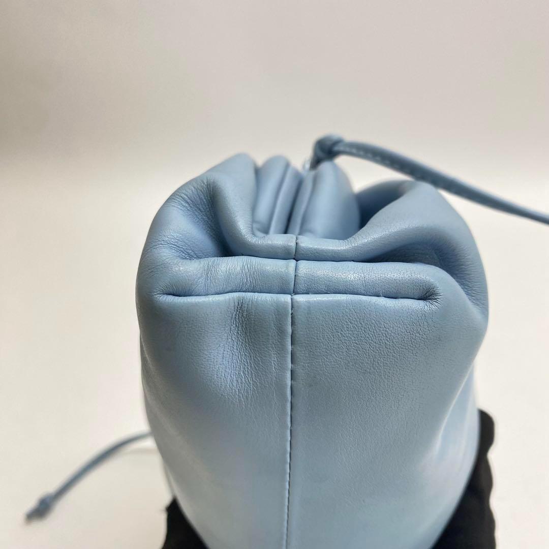 【美品】ボッテガヴェネタ ミニ ザ ポーチ ブルー 水色 ショルダーバッグ