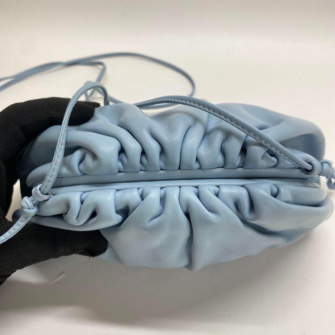 【美品】ボッテガヴェネタ ミニ ザ ポーチ ブルー 水色 ショルダーバッグ