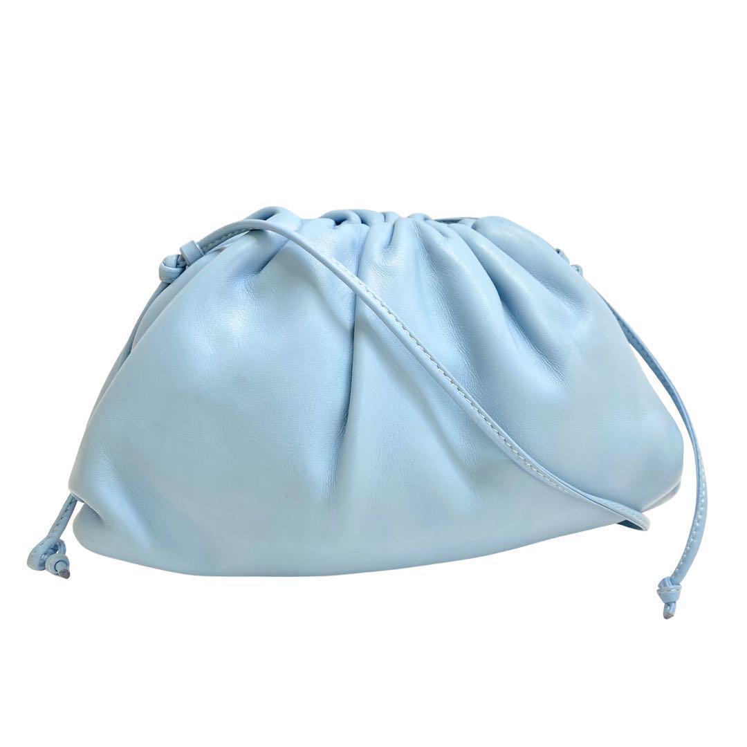 【美品】ボッテガヴェネタ ミニ ザ ポーチ ブルー 水色 ショルダーバッグ