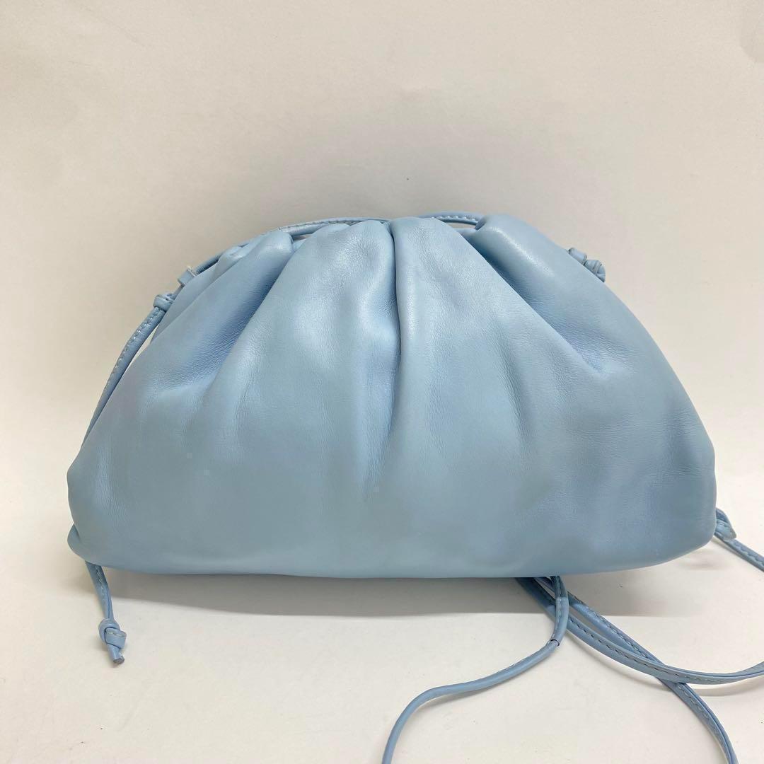 【美品】ボッテガヴェネタ ミニ ザ ポーチ ブルー 水色 ショルダーバッグ