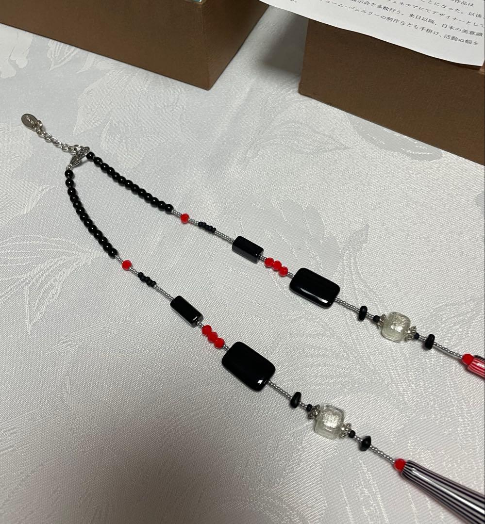 ガラスの森美術館　ネックレス　ハンドメイド　デザイナー　一点もの