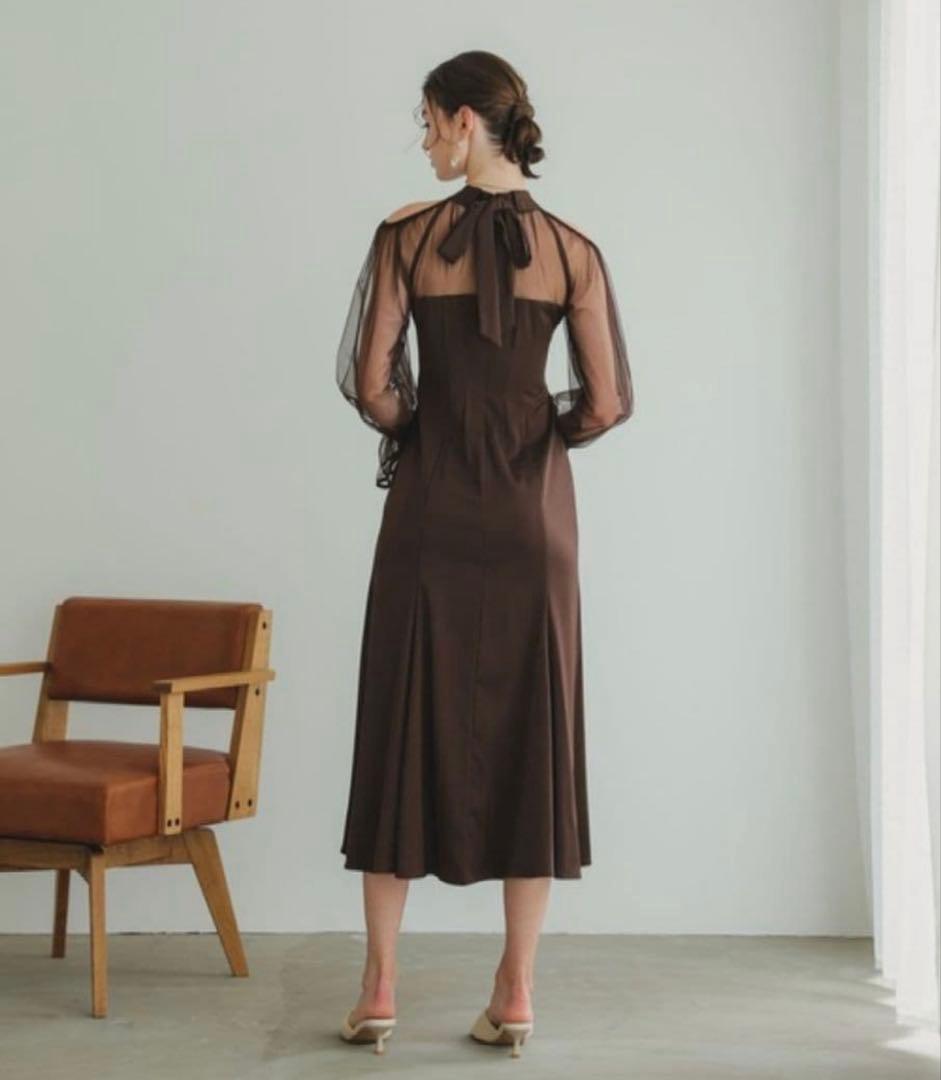 カットアウトマーメイドドレス ブラウン Sサイズ ワンピース