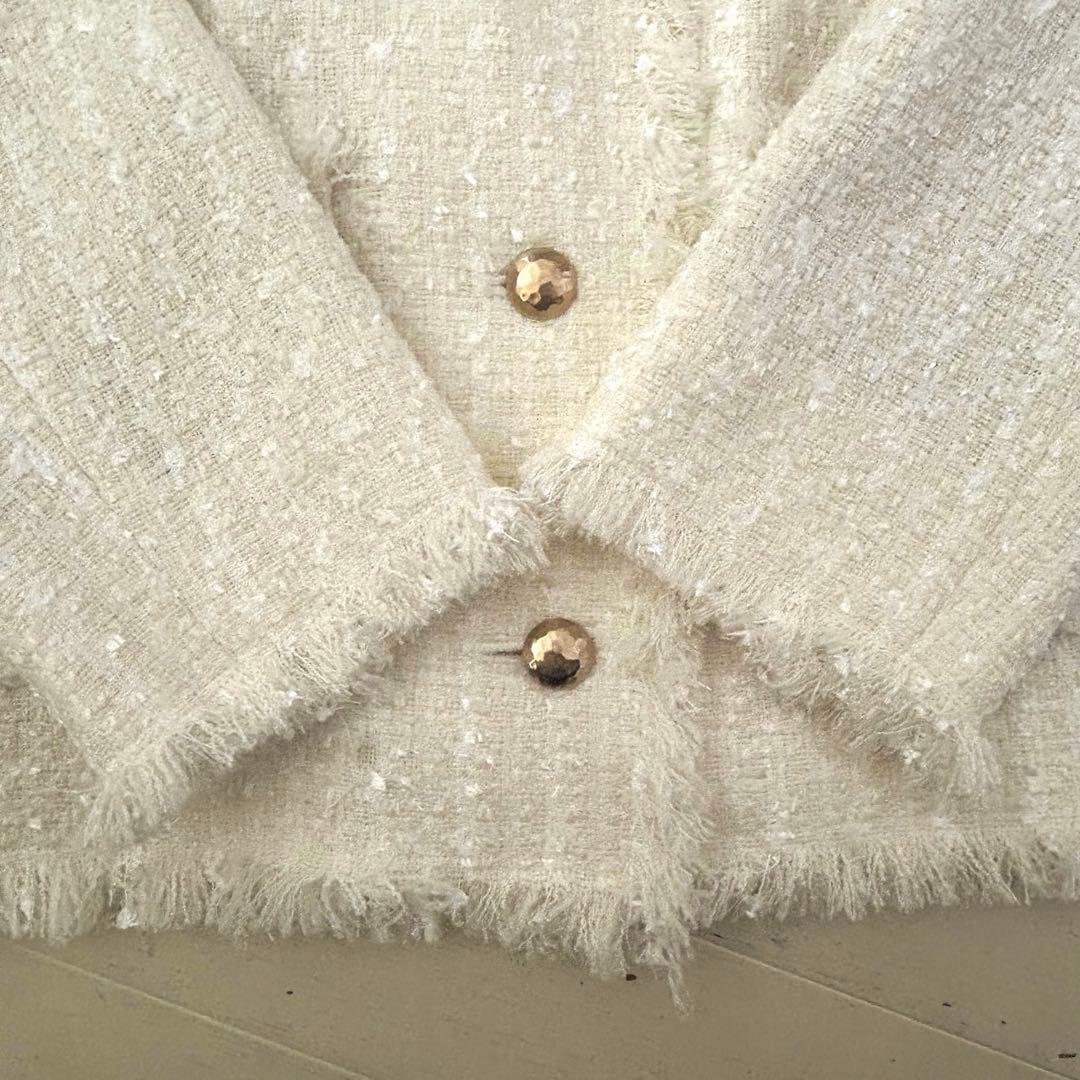 ★新品未使用タグ付き★ ノーリーズソフィ ツイードジャケット ノーカラー 38