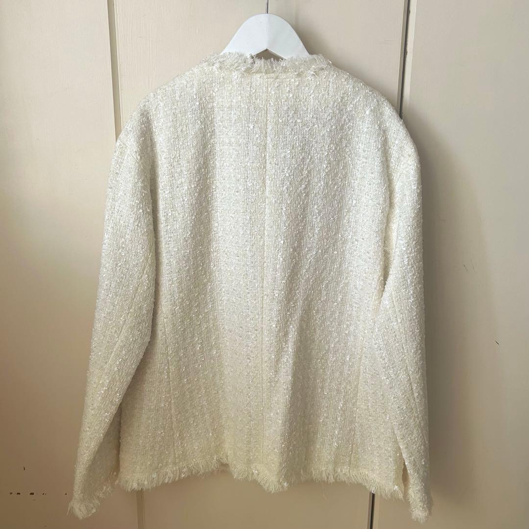 ★新品未使用タグ付き★ ノーリーズソフィ ツイードジャケット ノーカラー 38
