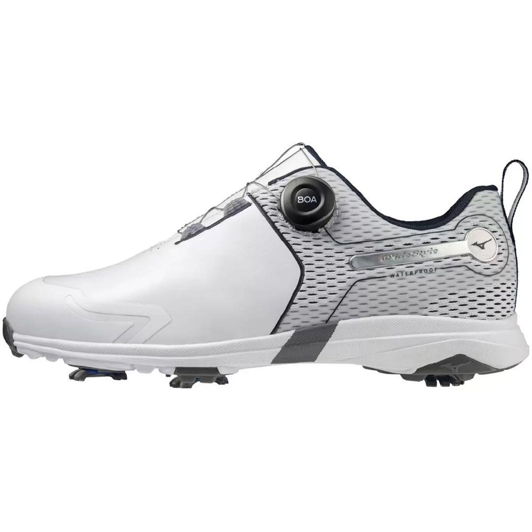 【新品未使用】ミズノ ワイド スタイル SL ボア ゴルフ シューズ ホワイト