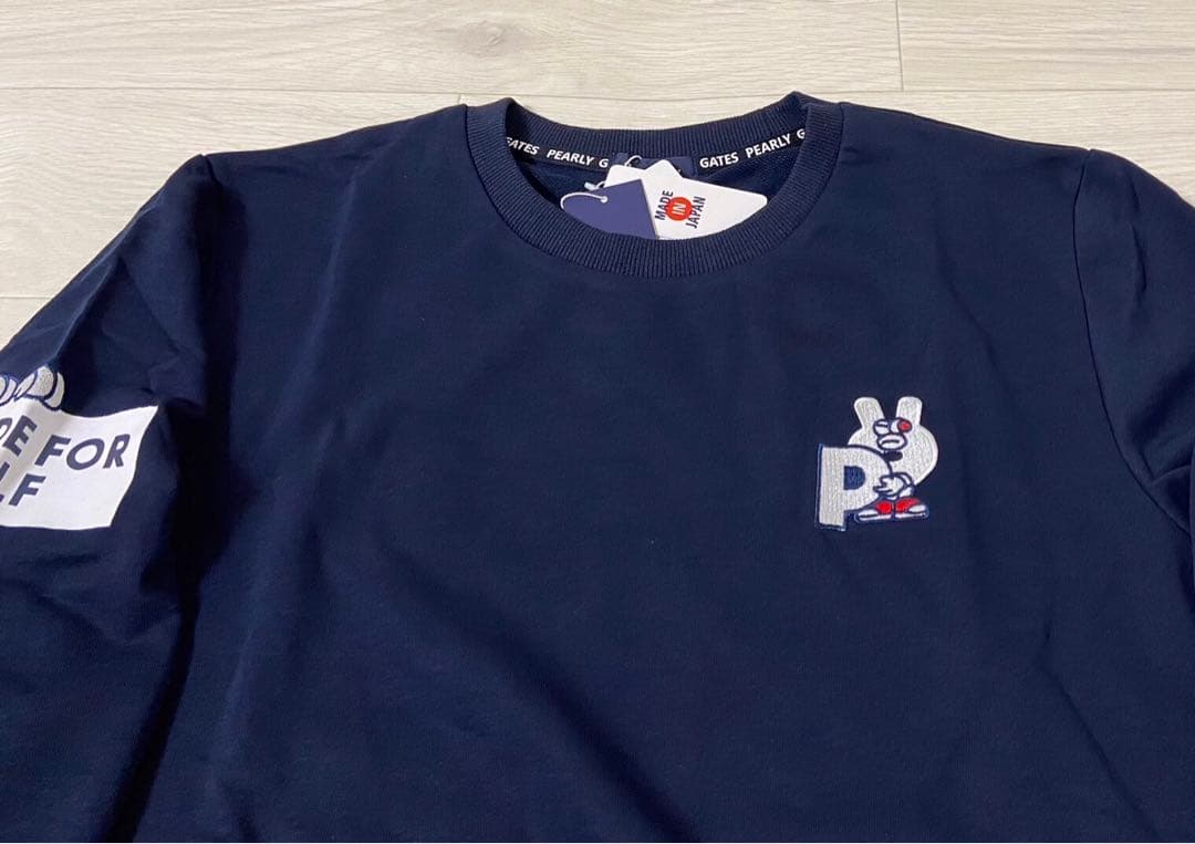 新品 正規品 パーリーゲイツ どうしちゃった スウェット日本製 紺 サイズ5 L