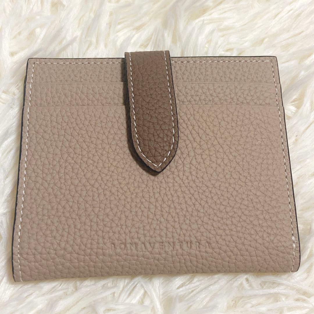 極美品✨BONAVENTURA✨ベルテッド✨ミディアム ウォレット✨グレージュ