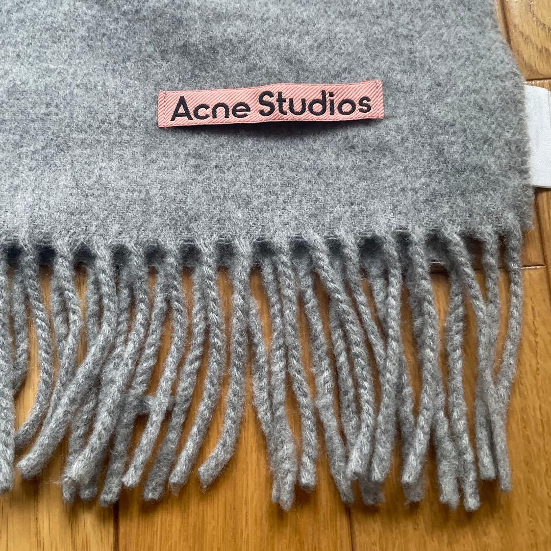 Acne Studios マフラー　グレー　フリンジ　ウール　200×45