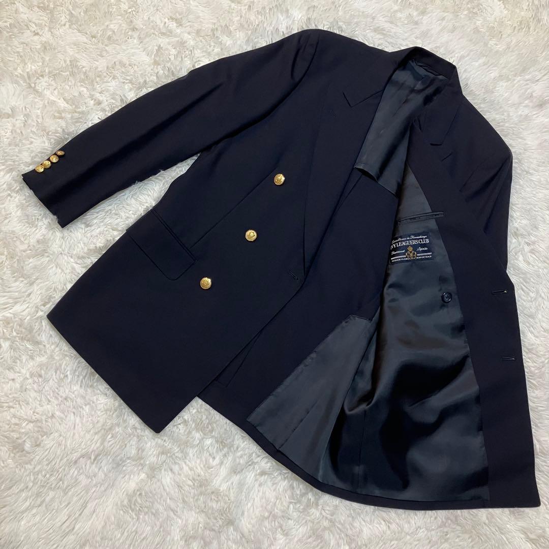 【極美品】 IVY LEAGUERS CLUB 紺ブレ ダブルブレスト 金ボタン
