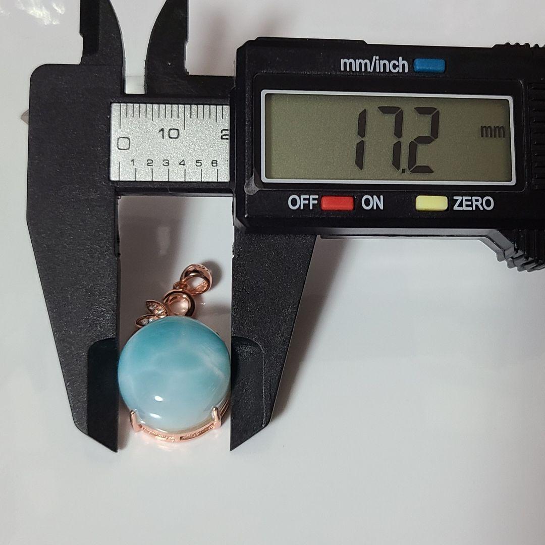 ラリマー 天然石 高品質 ペンダント トップ ネックレス ピンクゴールド ②