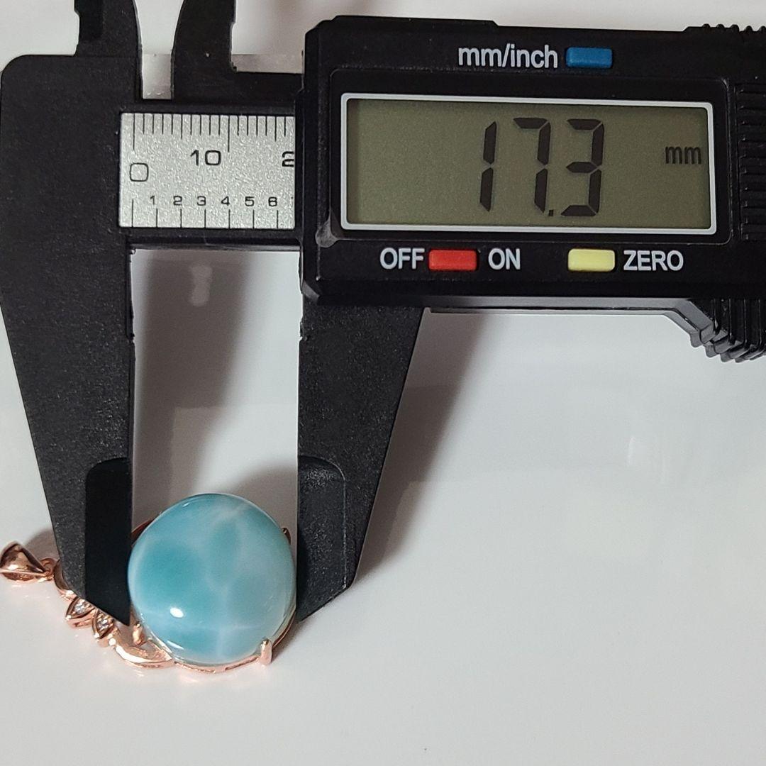 ラリマー 天然石 高品質 ペンダント トップ ネックレス ピンクゴールド ②