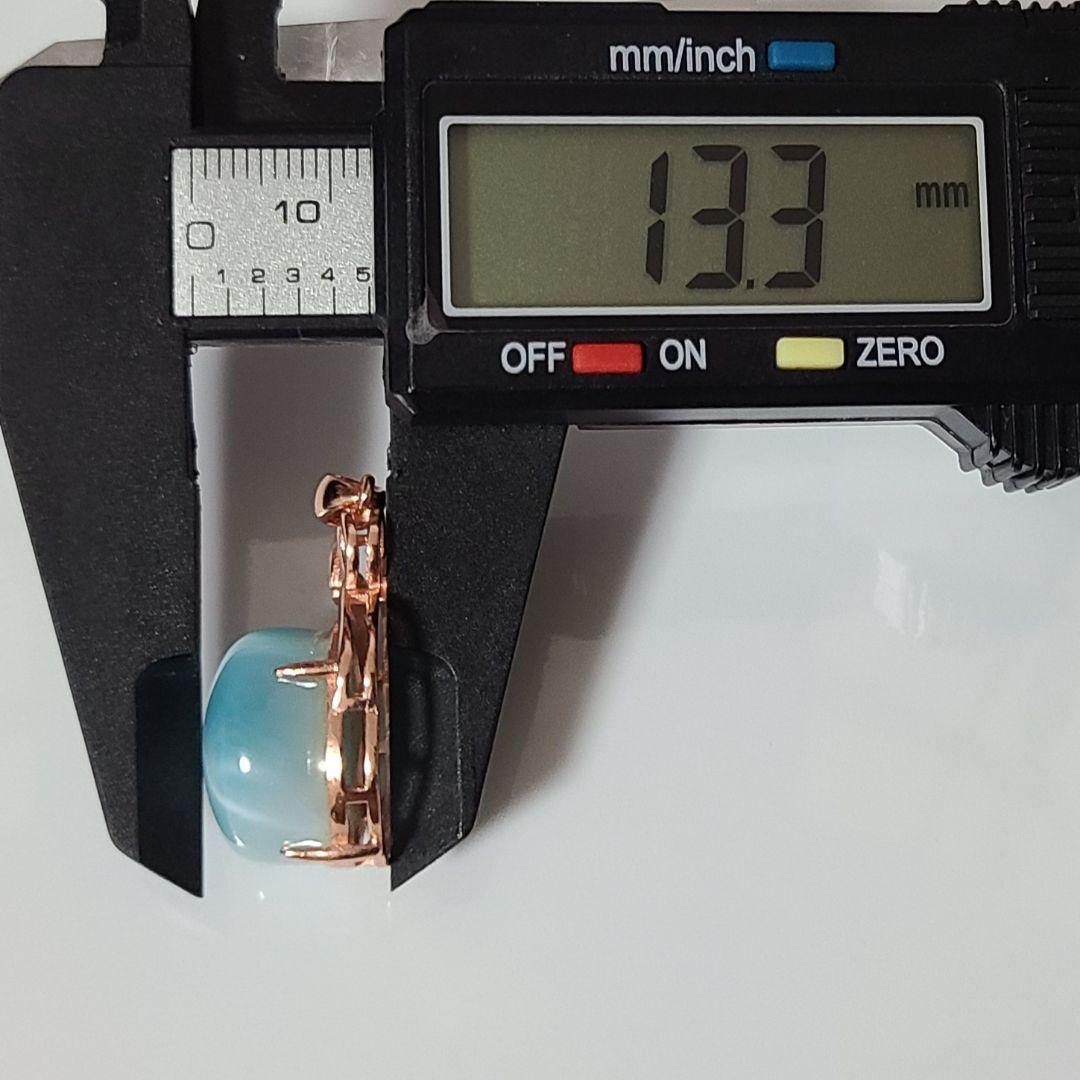 ラリマー 天然石 高品質 ペンダント トップ ネックレス ピンクゴールド ②