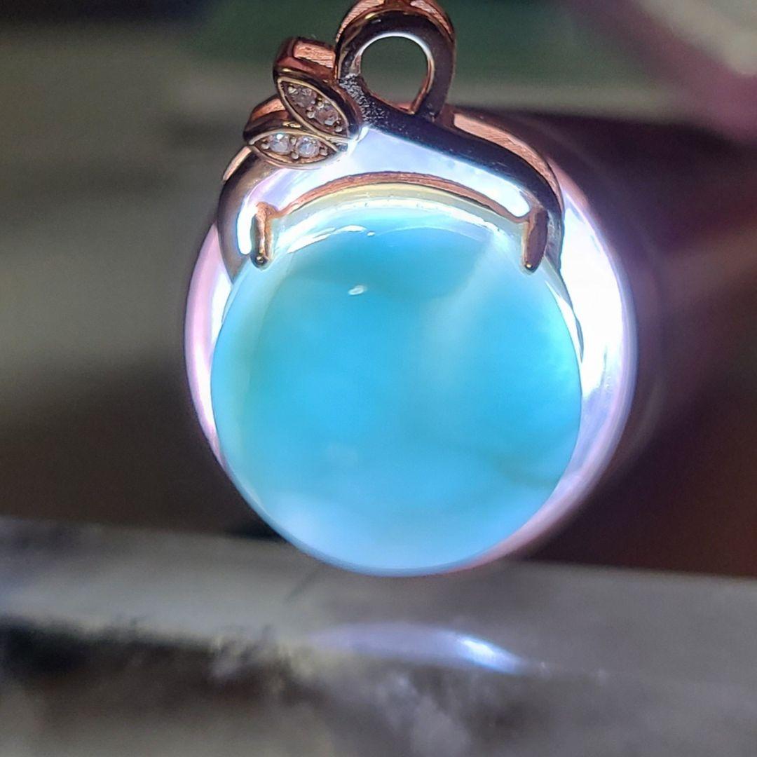 ラリマー 天然石 高品質 ペンダント トップ ネックレス ピンクゴールド ②