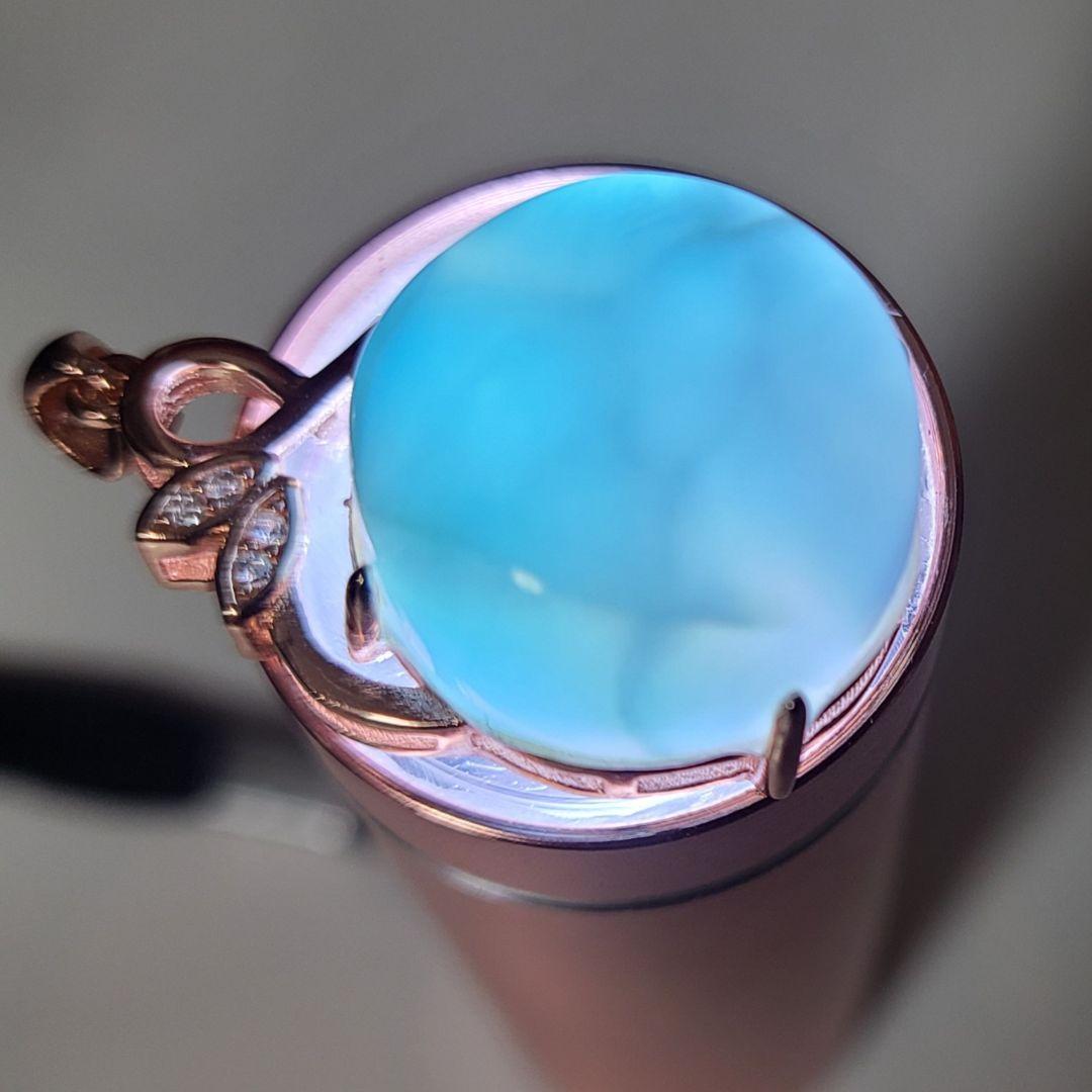 ラリマー 天然石 高品質 ペンダント トップ ネックレス ピンクゴールド ②