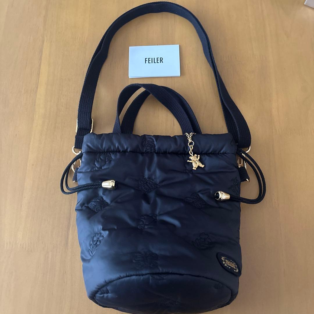 フェイラー　巾着ショルダーバッグ　ハイジ♡ブラック