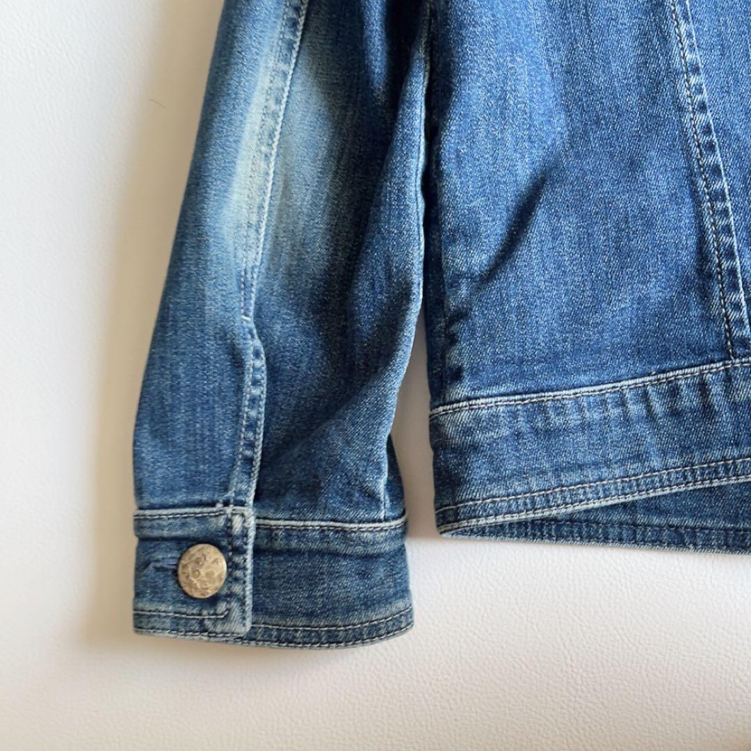 マックスマーラ　デニムジャケット　ブローチ付　ノーカラー　マレーラ　金ボタン