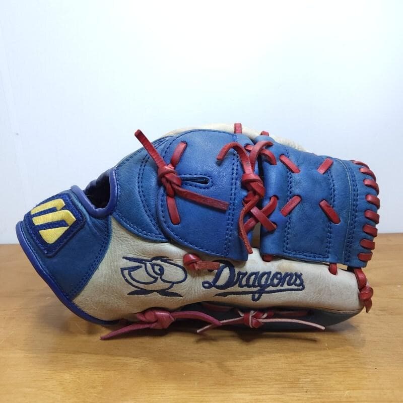 ミズノ 名古屋ドーム5周年記念 シャオロン刺繍 選手サイン刻印 軟式グローブ
