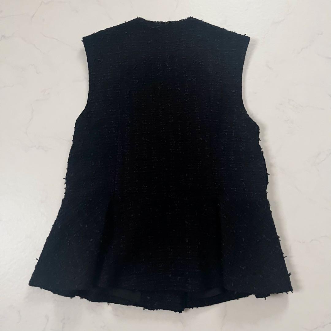 ソーノ　ビッグパールツイードジレ　ペプラム　ネイビー　01サイズ　セレモニー