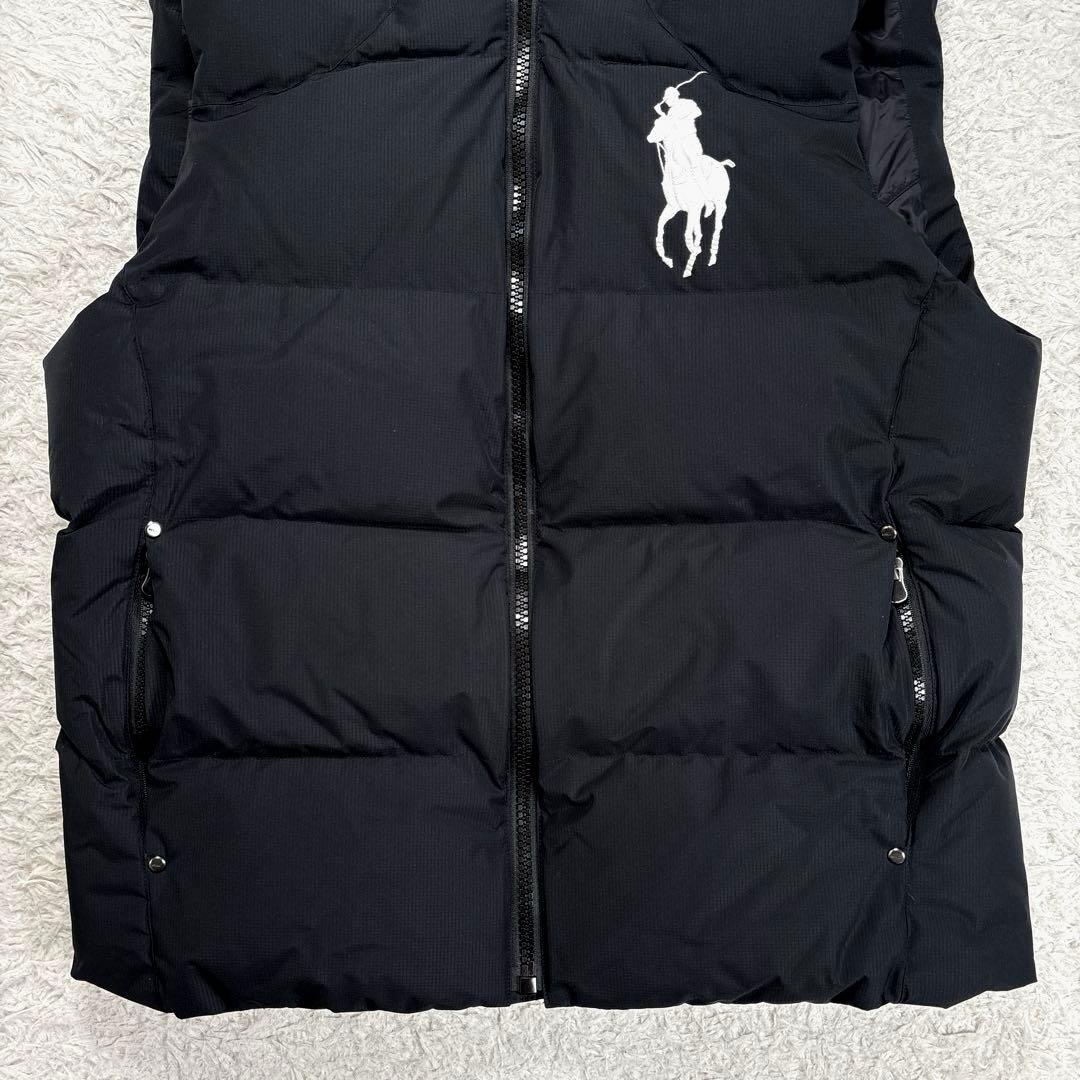 ✨美品・ビッグポニー✨ラルフローレン　ダウンベスト　刺繍　現行タグ　ブラック　M