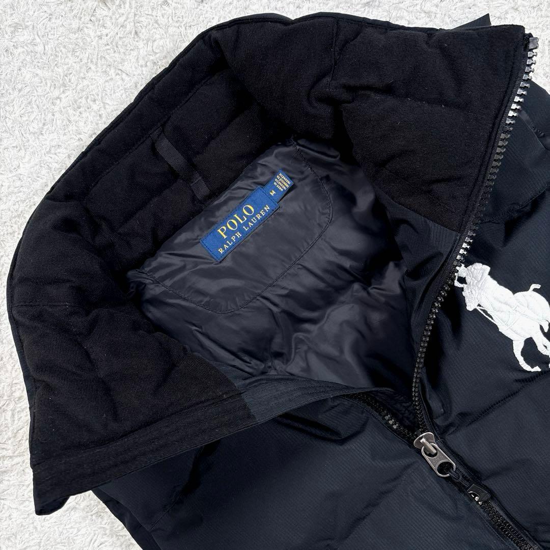 ✨美品・ビッグポニー✨ラルフローレン　ダウンベスト　刺繍　現行タグ　ブラック　M