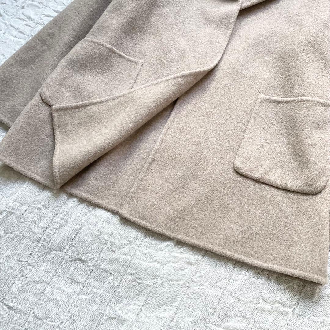 【美品】スピックアンドスパン ノーカラーリバーコート ミドル丈 オーバーコート