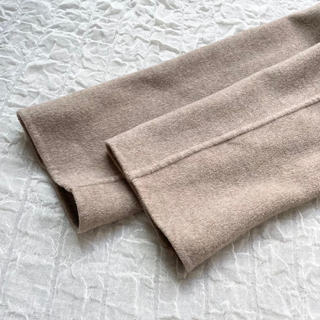 【美品】スピックアンドスパン ノーカラーリバーコート ミドル丈 オーバーコート