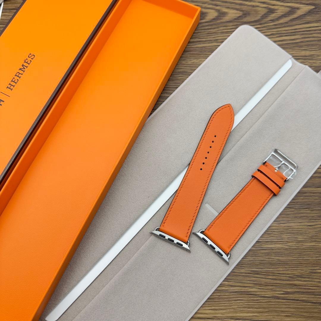 2745 Apple Watch エルメス　オレンジレザー　スイフト　バンド