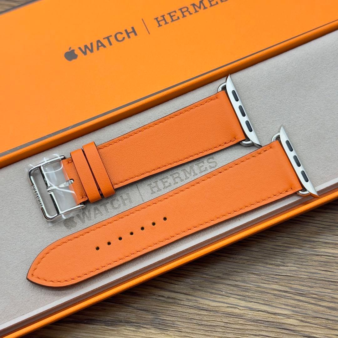 2745 Apple Watch エルメス　オレンジレザー　スイフト　バンド