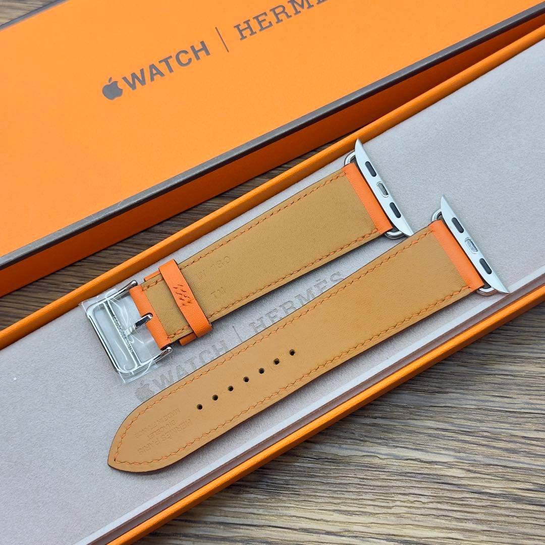 2745 Apple Watch エルメス　オレンジレザー　スイフト　バンド