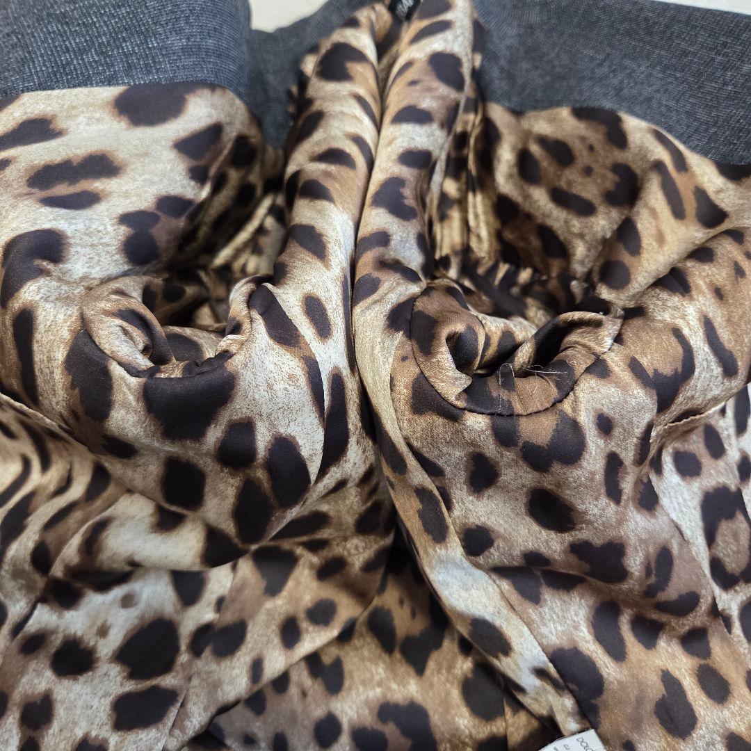 美品　テーラードジャケット　ダブル　ヒョウ柄　グレー　ドルガバ