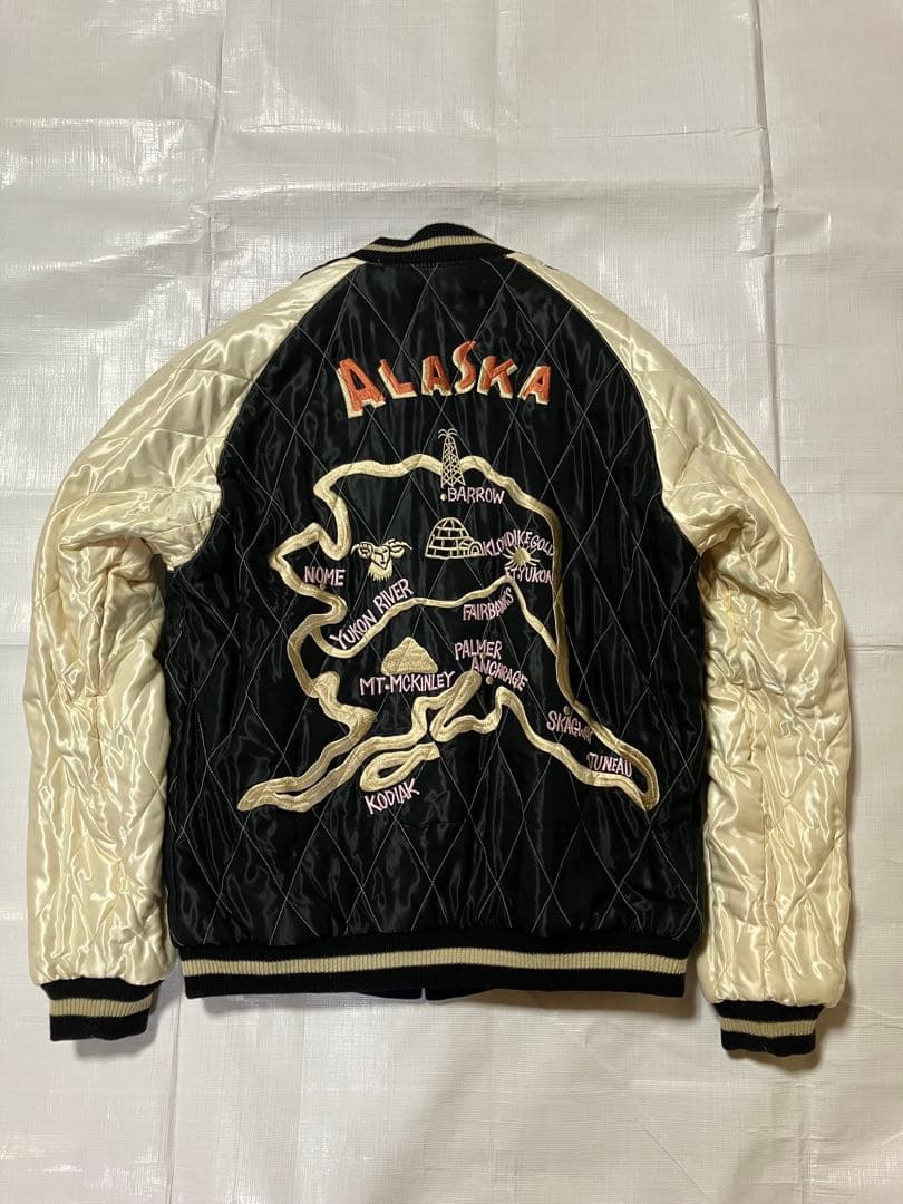 と*助様 テーラー東洋 スカジャン 別珍 L tt14467 アラスカンイーグル